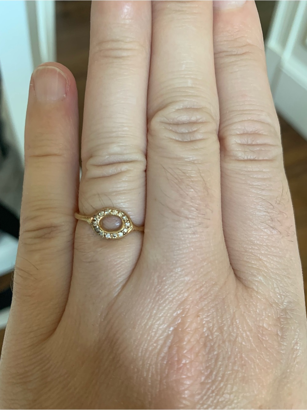 Ariko oval ring 14k yellow gold with brown diamonds. Like new. size 6.5 - Picture 6 of 15